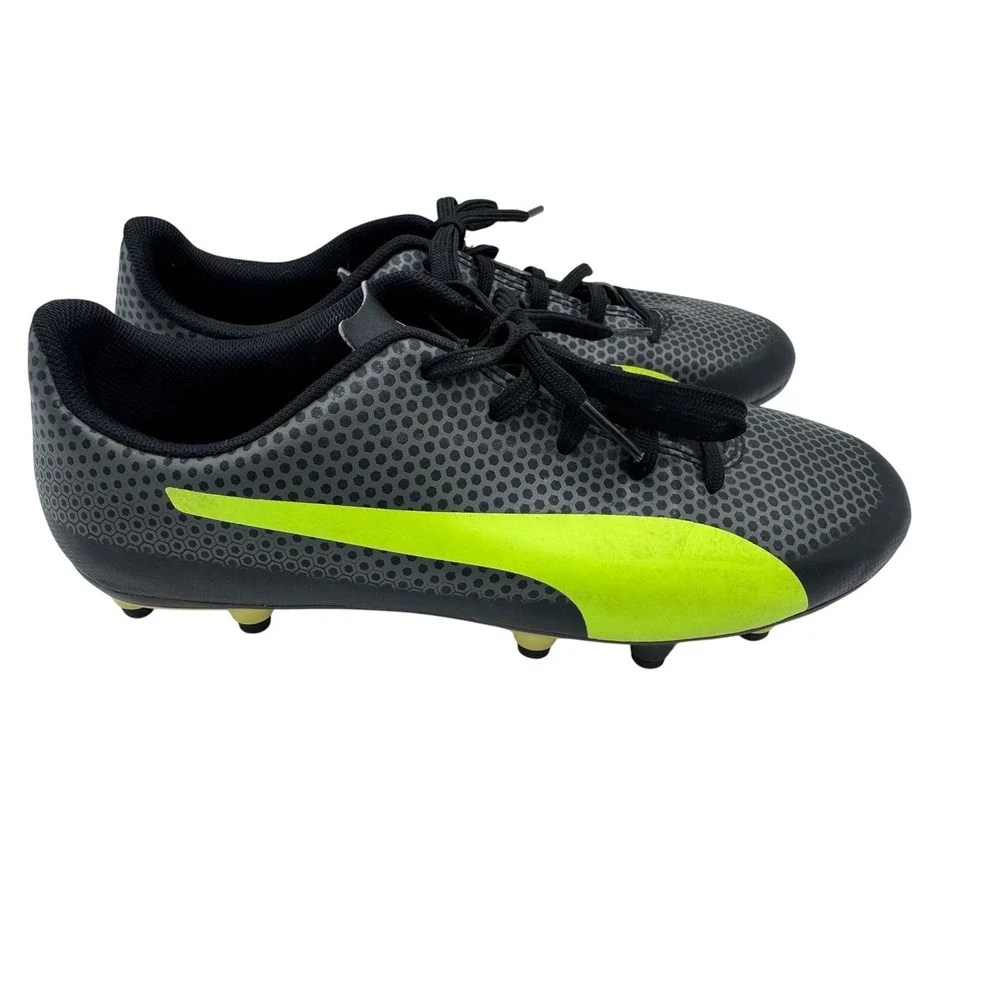 Puma Kids Size 6 Black Yellow Soccer Cleats Spirit FG 104493 03